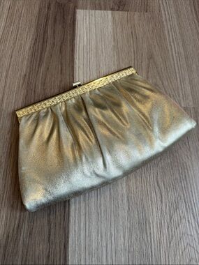 Gold Metallic Evening Clutch - Elegant Women’s Handbag